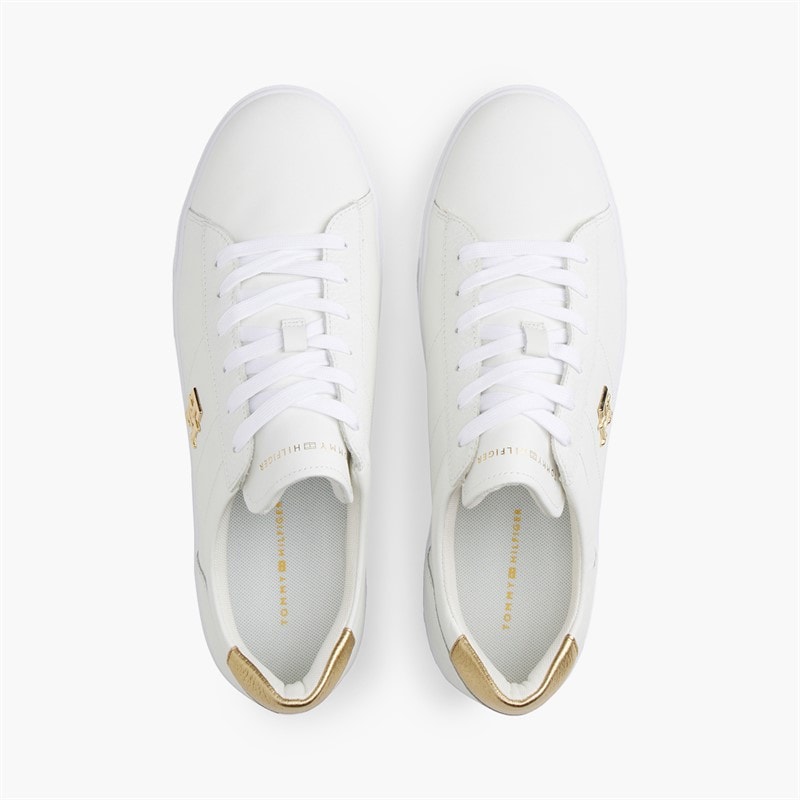 Tommy Hilfiger Dame Plateau Court Sneakers Hvid - Billede 4