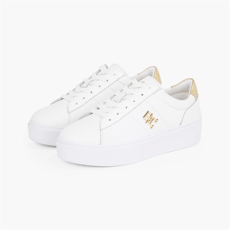 Tommy Hilfiger Dame Plateau Court Sneakers Hvid - Billede 5
