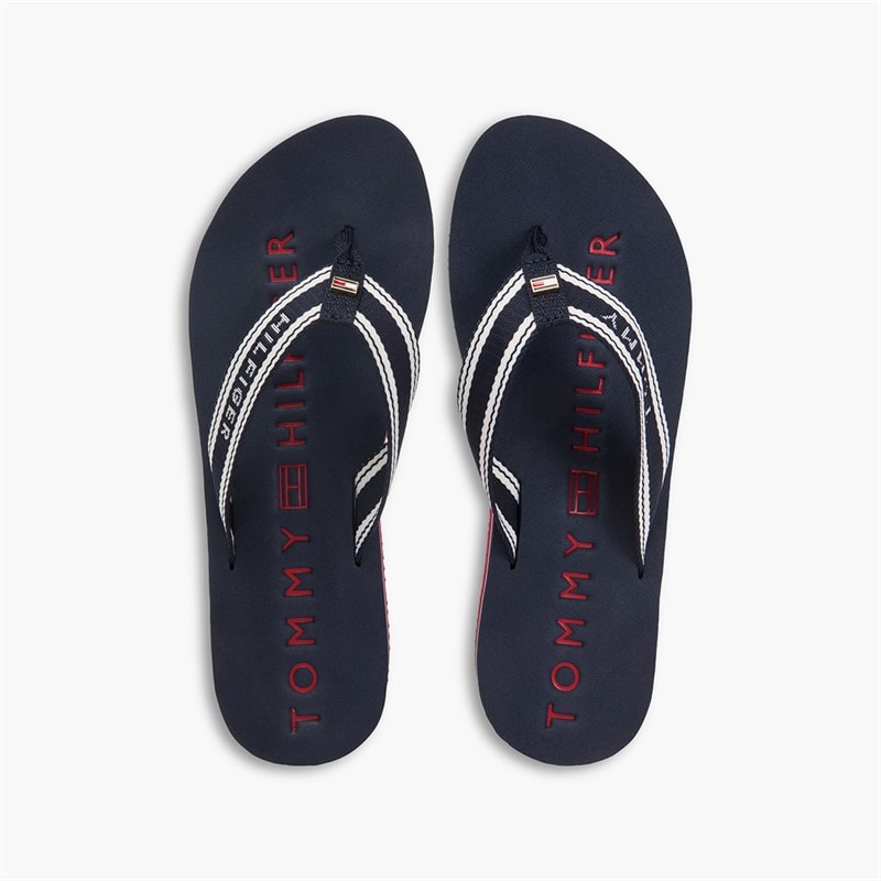 Tommy Hilfiger Herre Dame Webbing Flip Flops Rwb - Billede 4