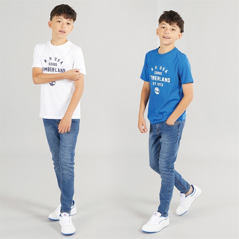 Timberland Drenge To Pakke T-Shirts Hvid - Billede 3