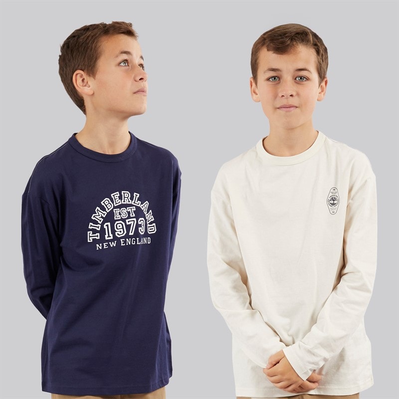 Timberland Drenge to pak langeærmede t-shirts Navy