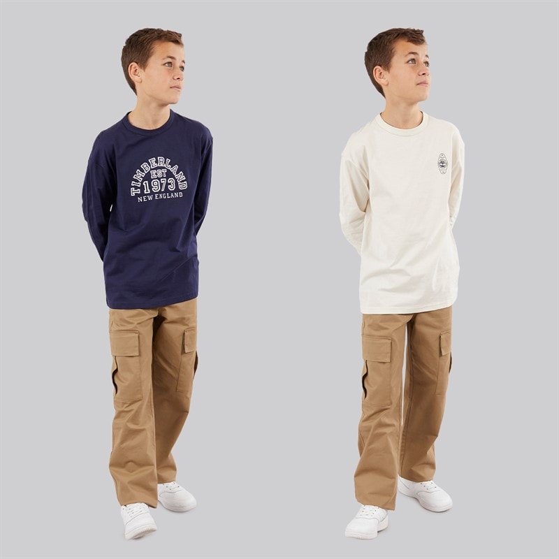 Timberland Drenge to pak langeærmede t-shirts Navy - Billede 3
