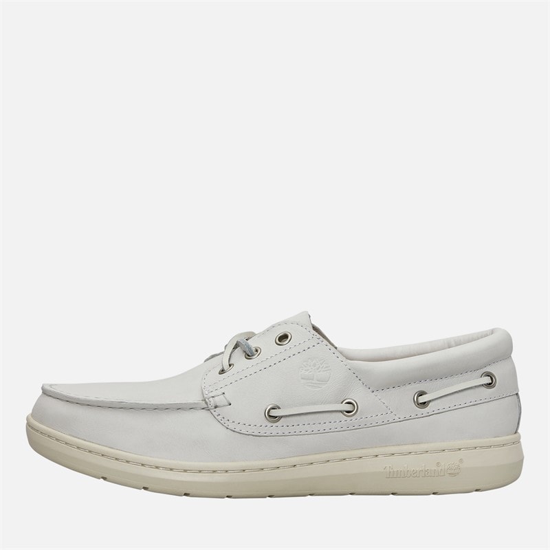 Timberland Herre Portofino Pier Båd Sko White Full Grain