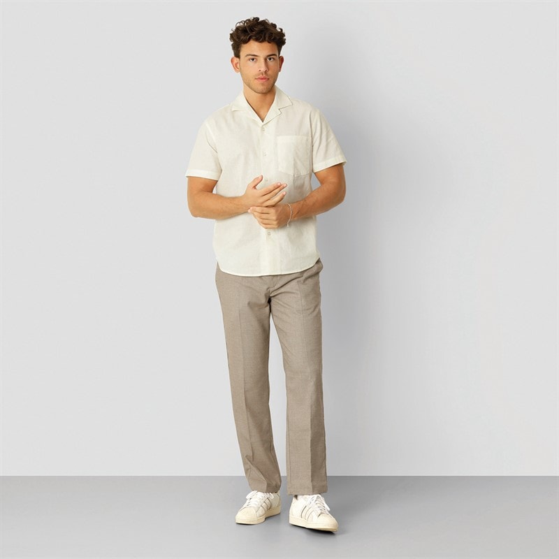 Clean Cut Copenhagen Herre Bowling Skjorter med korte ærmer beige - Billede 4