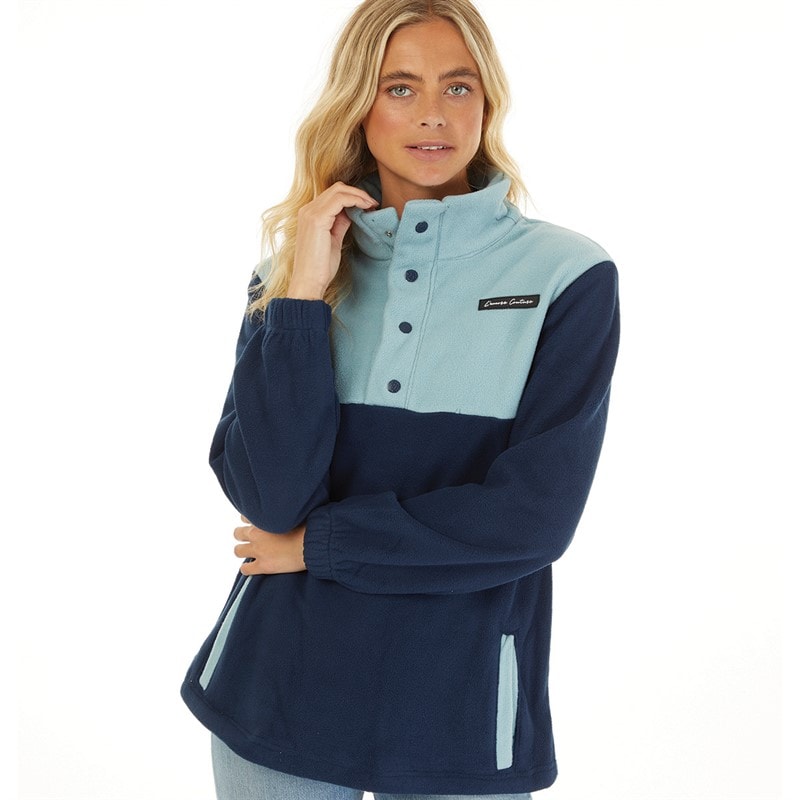 L'amore Couture Dame Scarlett Press Stud Neck Micro Fleecetøj Flade - Billede 1