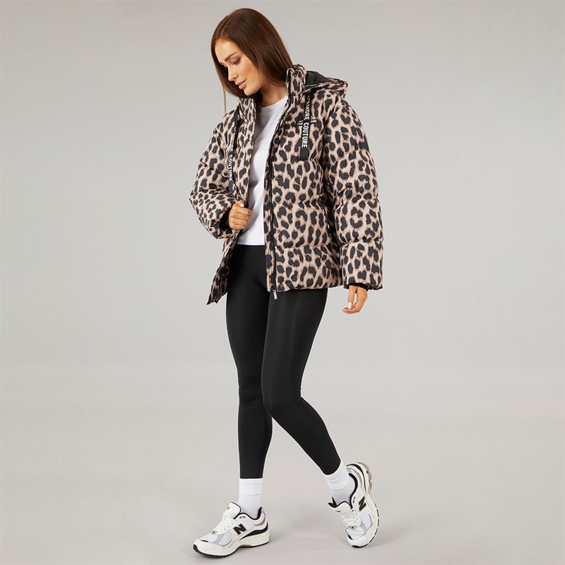 L'amore Couture Dame Nevada Kort Dunjakke Leopard - Billede 4