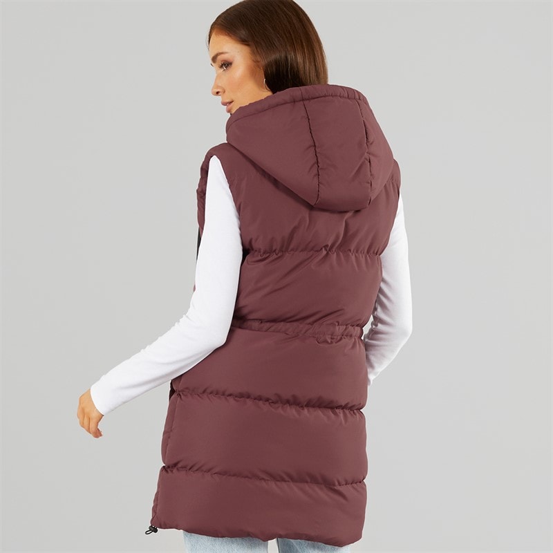 L'amore Couture Dame Starlight Vatteret Vest Bourgogne - Billede 2