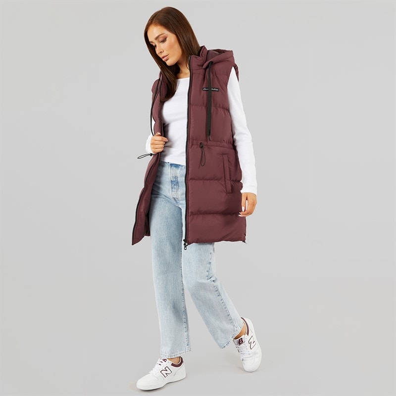 L'amore Couture Dame Starlight Vatteret Vest Bourgogne - Billede 4