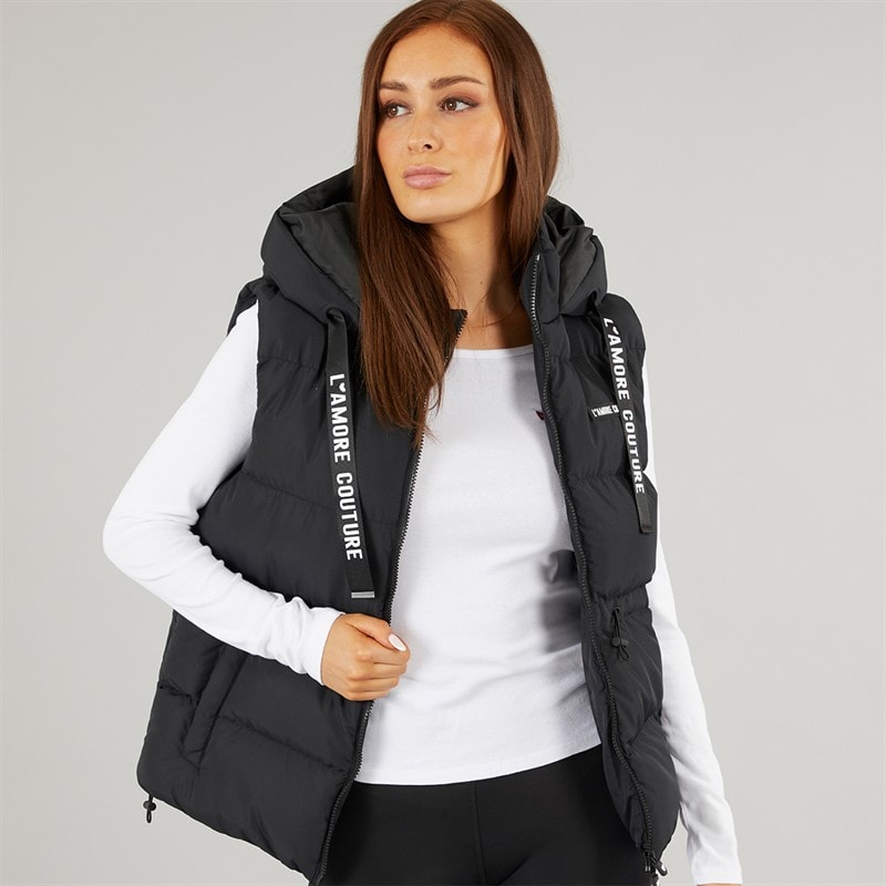 L'amore Couture Dame Cosmic Kort Gilet Sort