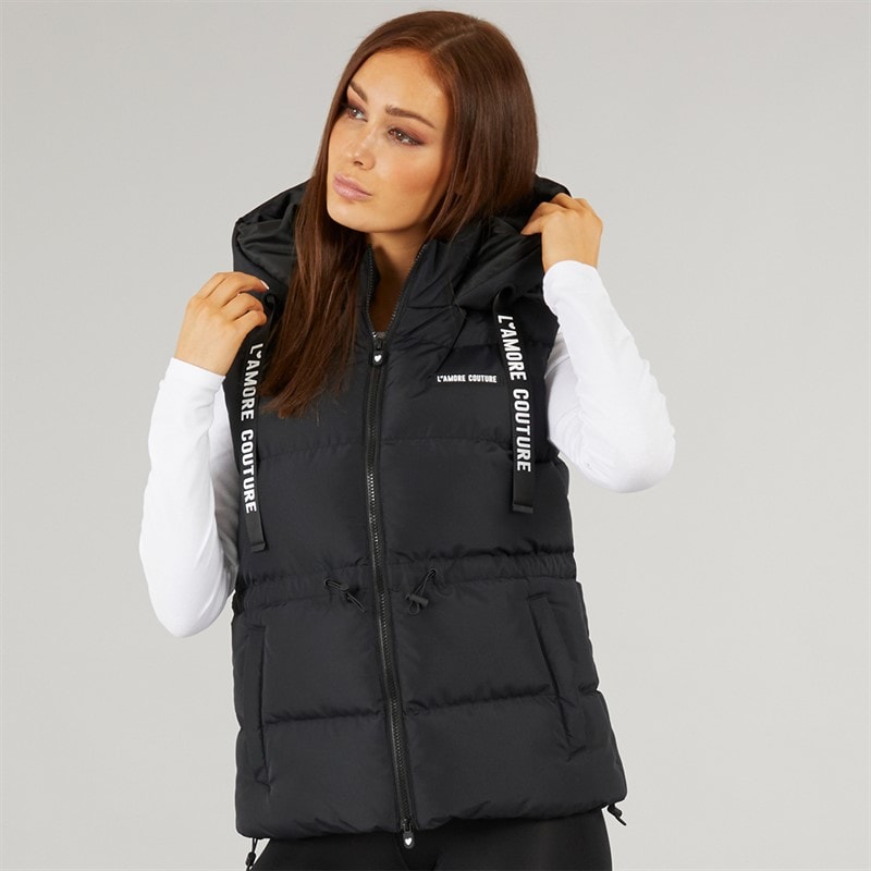 L'amore Couture Dame Cosmic Kort Gilet Sort - Billede 3