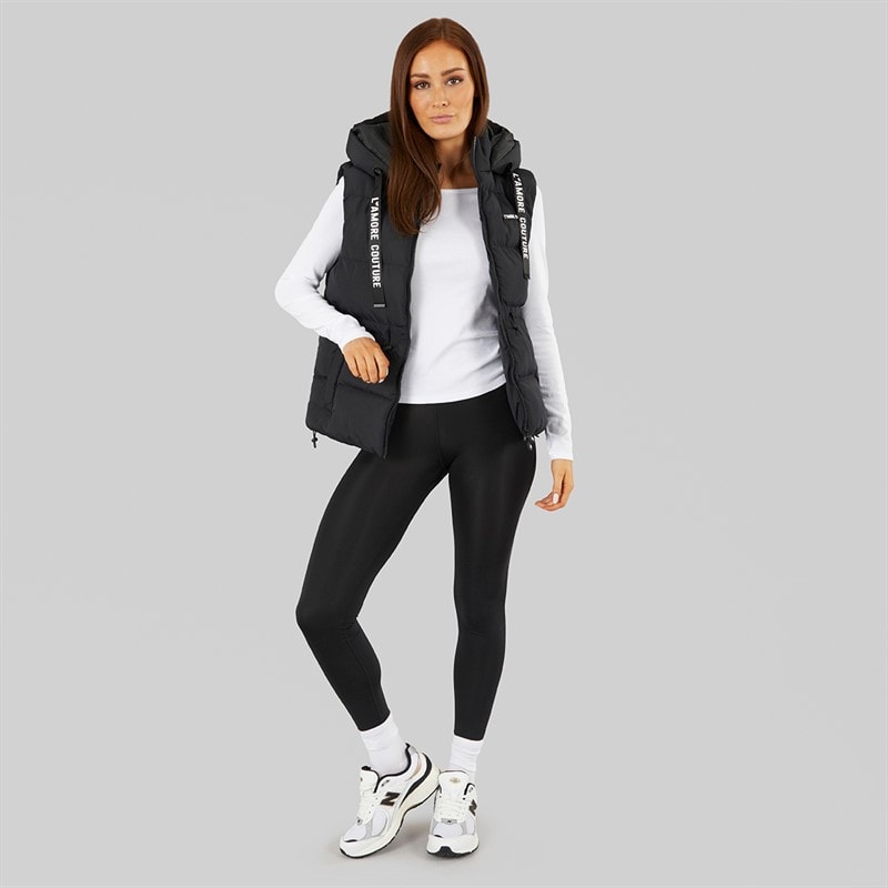 L'amore Couture Dame Cosmic Kort Gilet Sort - Billede 4