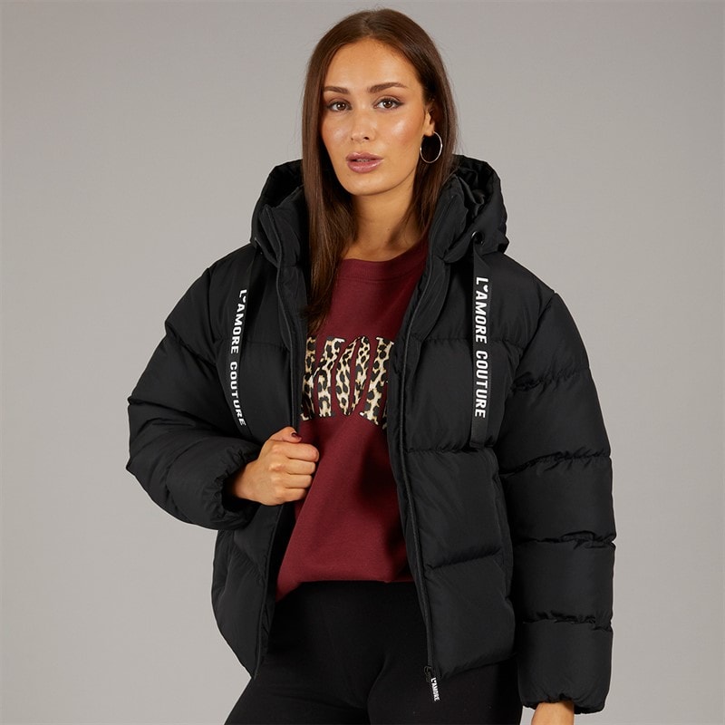 L'amore Couture Dame Rhode Island Kort Puffer Sort