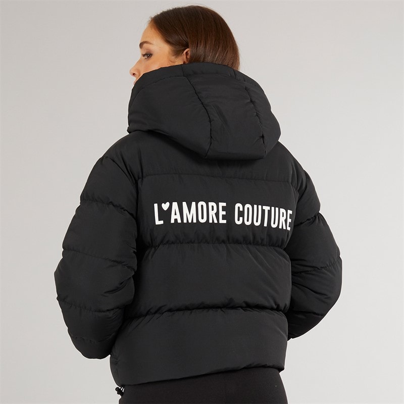 L'amore Couture Dame Rhode Island Kort Puffer Sort - Billede 2