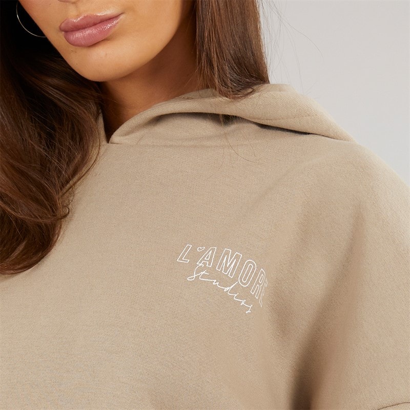 L'amore Couture Dame Norwalk Hættetrøje Taupe - Billede 3
