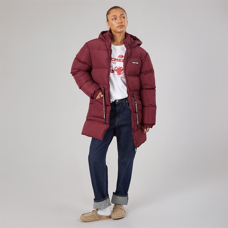 L'amore Couture Dame Liana Kort Puf Jakke Wine - Billede 4