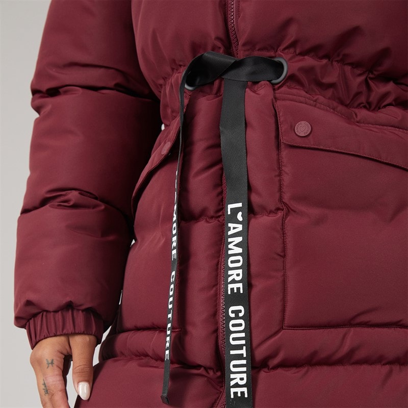 L'amore Couture Dame Liana Kort Puf Jakke Wine - Billede 5