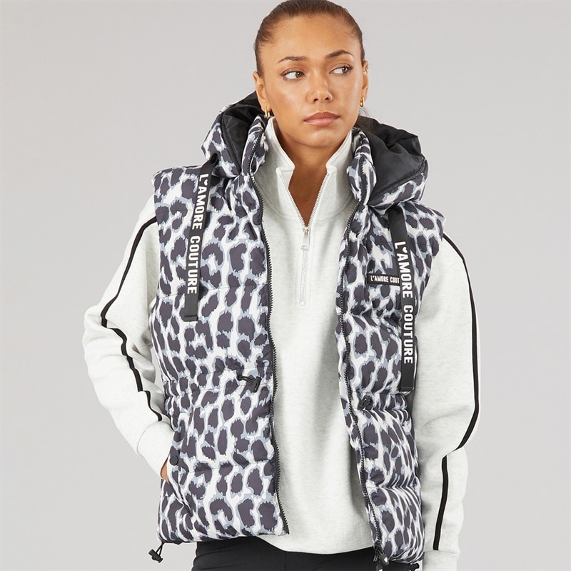 L'amore Couture Dame Starling Kort Vest Leopard