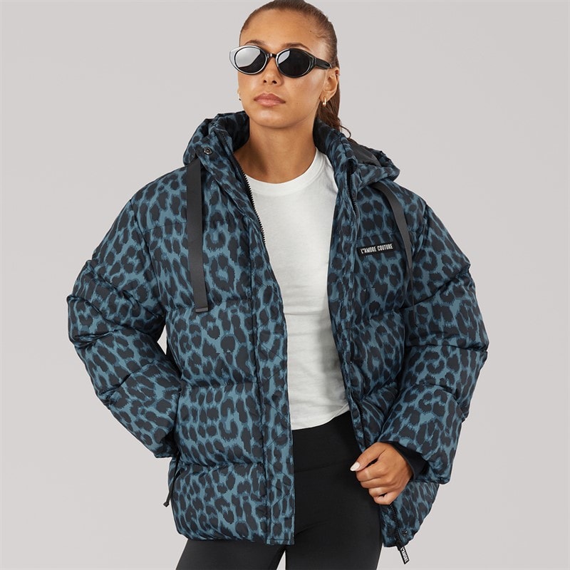 L'amore Couture Dame Bryony Kort Dunjakke Stone Blue