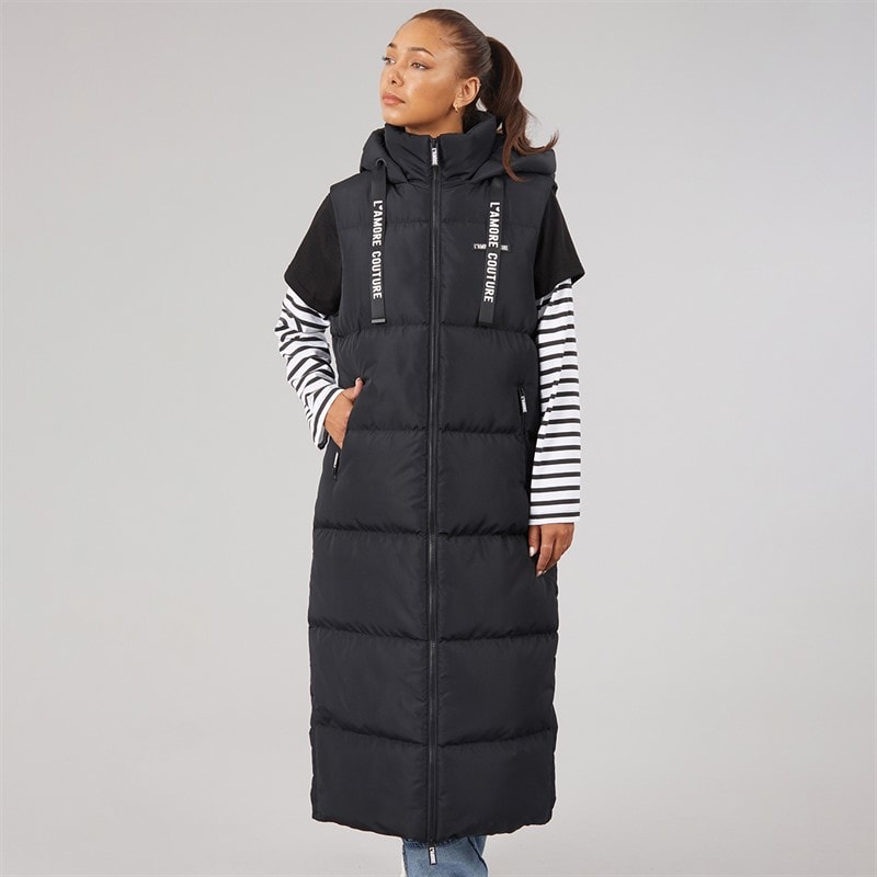L'amore Couture Dame Brandy Lang Vest Sort - Billede 3