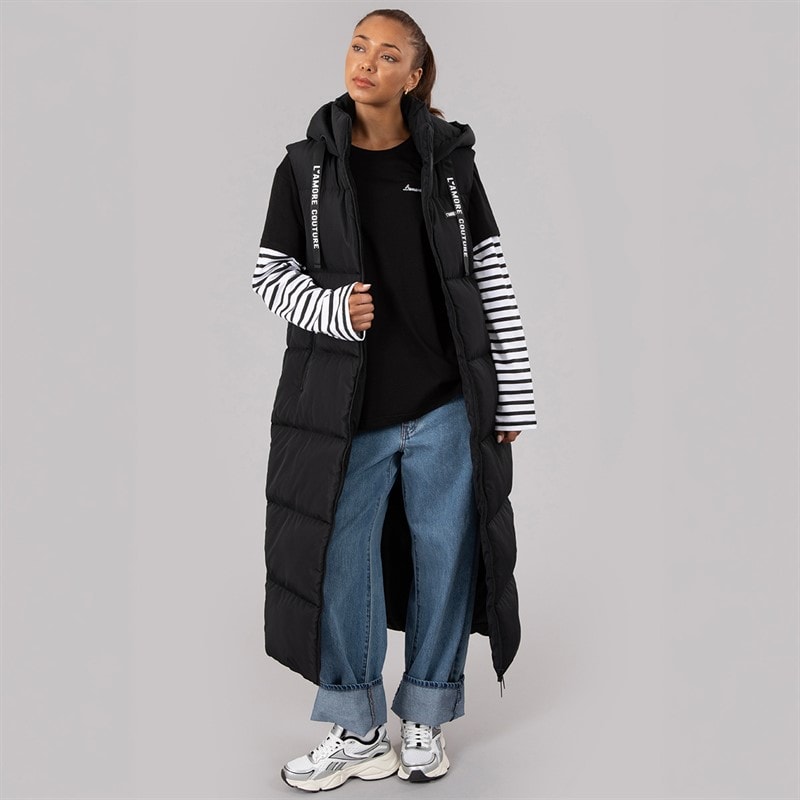 L'amore Couture Dame Brandy Lang Vest Sort - Billede 4