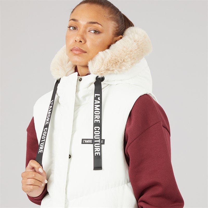 L'amore Couture Dame Maddy Lang Vest Cream - Billede 5