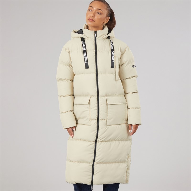 L'amore Couture Dame Kansas Lang Puffer Jakke Sage - Billede 3