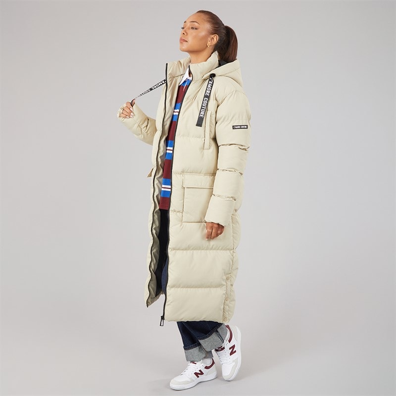 L'amore Couture Dame Kansas Lang Puffer Jakke Sage - Billede 4