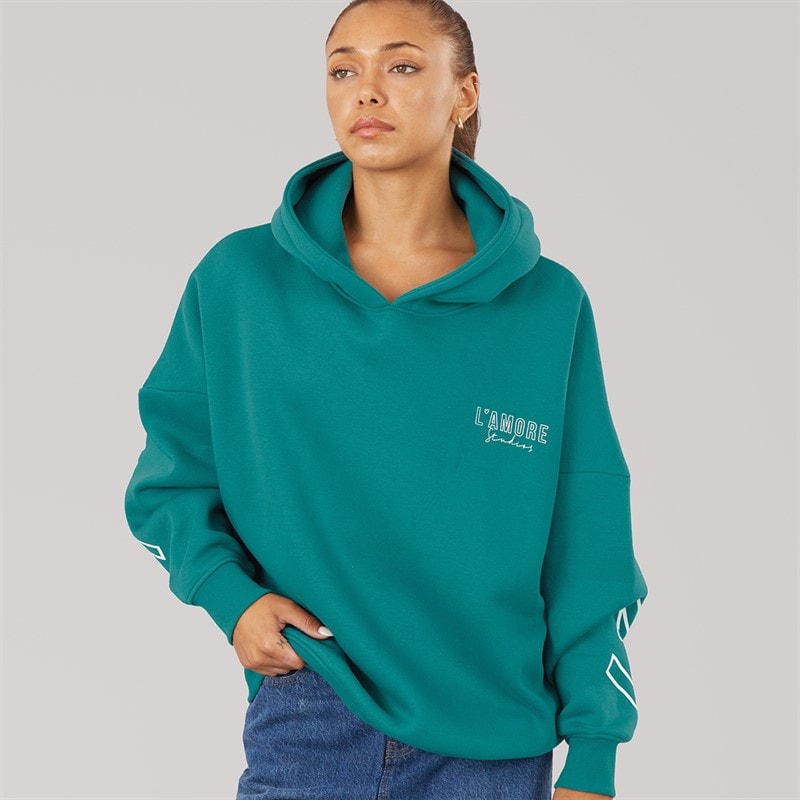 L'amore Couture Dame Norwalk Hoodie Teal - Billede 2