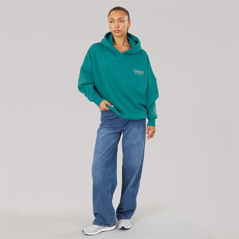 L'amore Couture Dame Norwalk Hoodie Teal - Billede 4