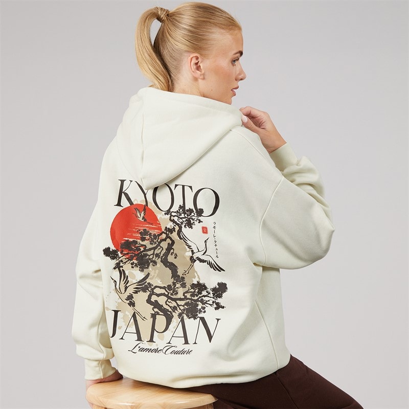 L'amore Couture Dame Japan Hoodie Creme - Billede 1