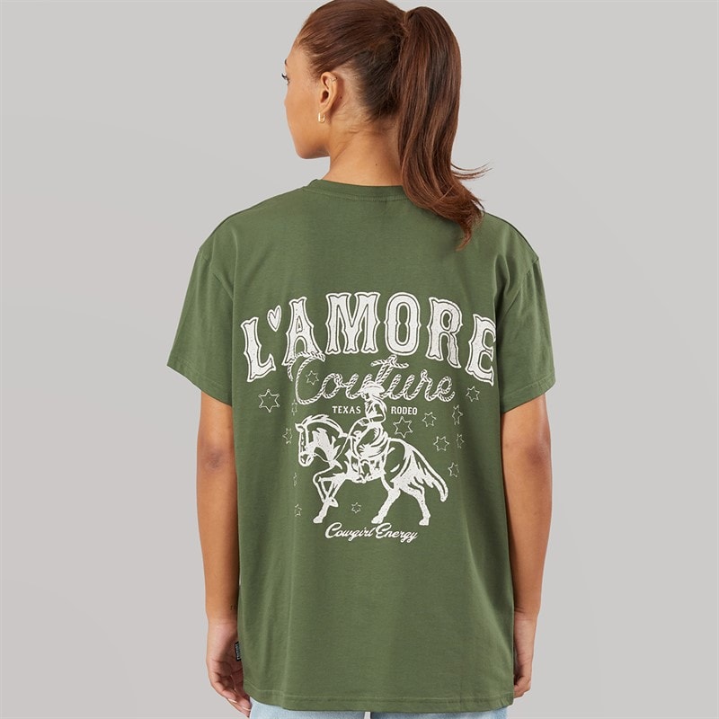 L'amore Couture Dame Meliora Oversized T-shirt Khaki - Billede 3