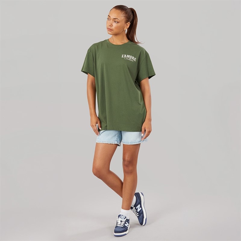 L'amore Couture Dame Meliora Oversized T-shirt Khaki - Billede 4