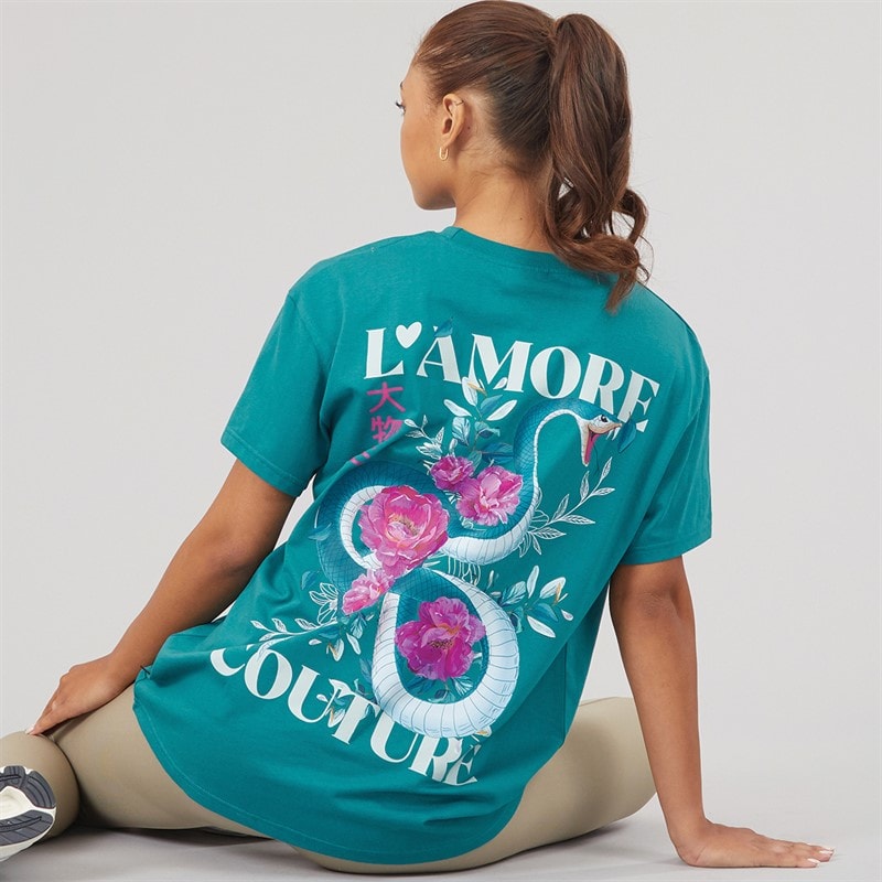 L'amore Couture Dame Yara Oversized T-shirt Teal