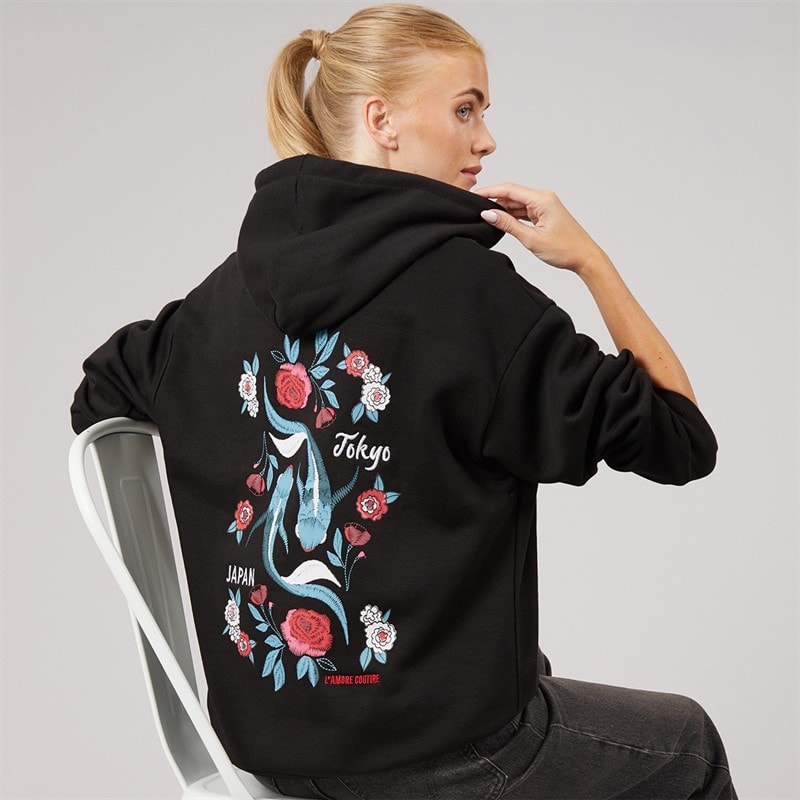 L'amore Couture Dame Tokyo Hættetrøje Sort - Billede 1