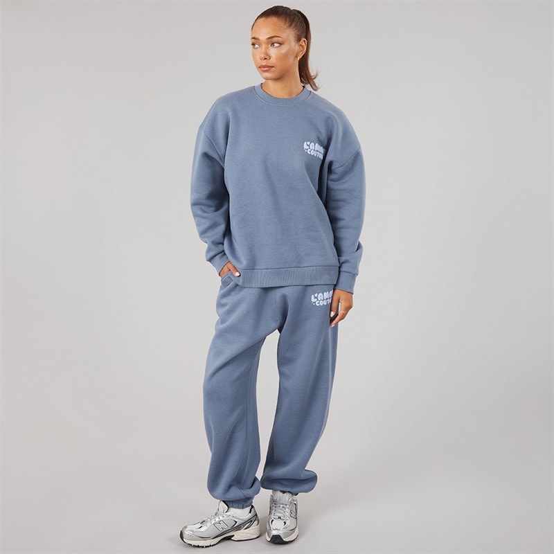 L'amore Couture Dame Breia Sweatshirt Og Joggers Træningsdragt Stone Blue - Billede 2