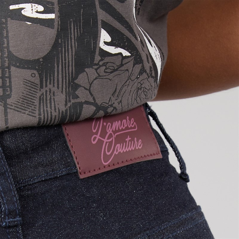 L'amore Couture Dame Tyra Wide Jeans Dark Blue - Billede 3
