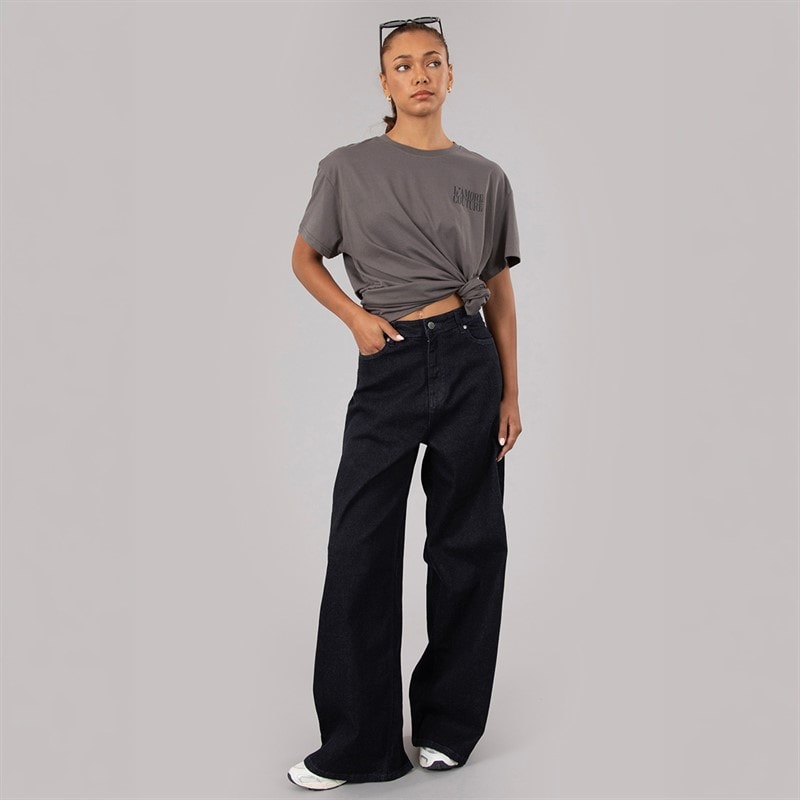L'amore Couture Dame Tyra Wide Jeans Dark Blue - Billede 4