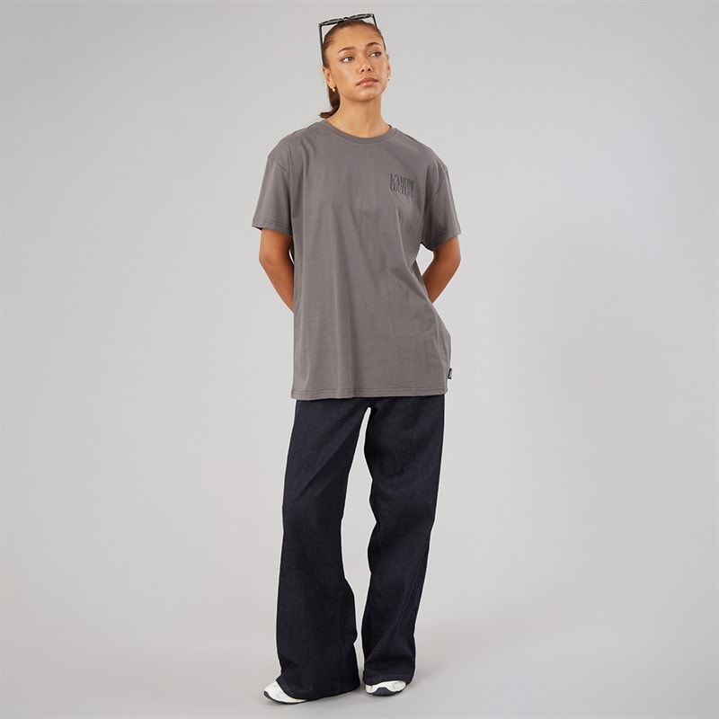 L'amore Couture Dame Sorrell Oversized T Shirt Charcoal - Billede 3