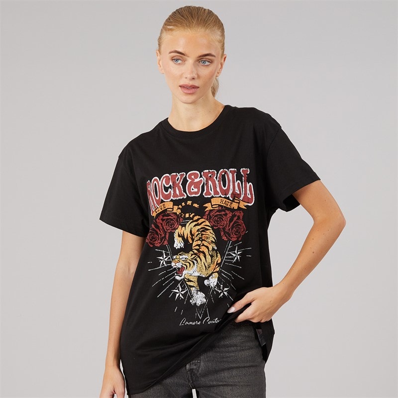 L'amore Couture Dame Denali Oversize T Shirt Sort - Billede 1