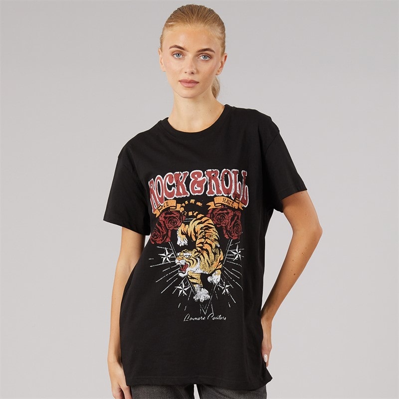 L'amore Couture Dame Denali Oversize T Shirt Sort - Billede 3