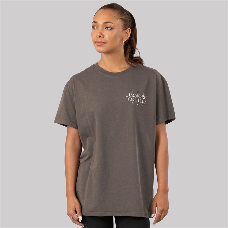 L'amore Couture Dame Juniper Oversized T-shirt Charcoal - Billede 2