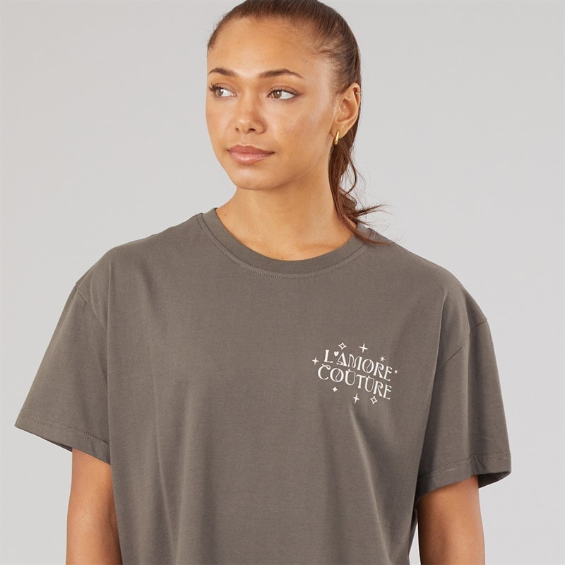 L'amore Couture Dame Juniper Oversized T-shirt Charcoal - Billede 3