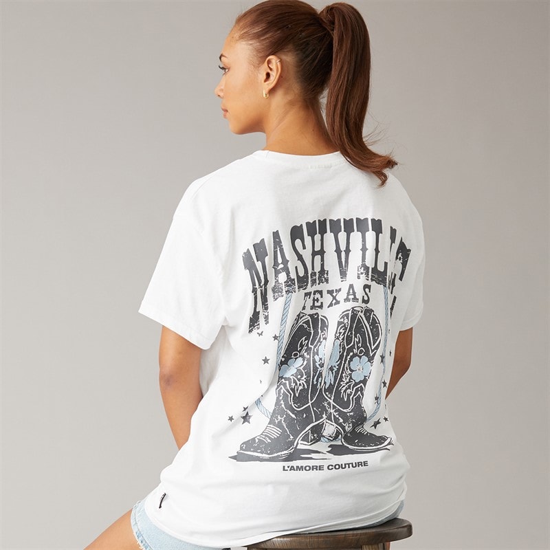 L'amore Couture Dame Texas T-shirt Hvid