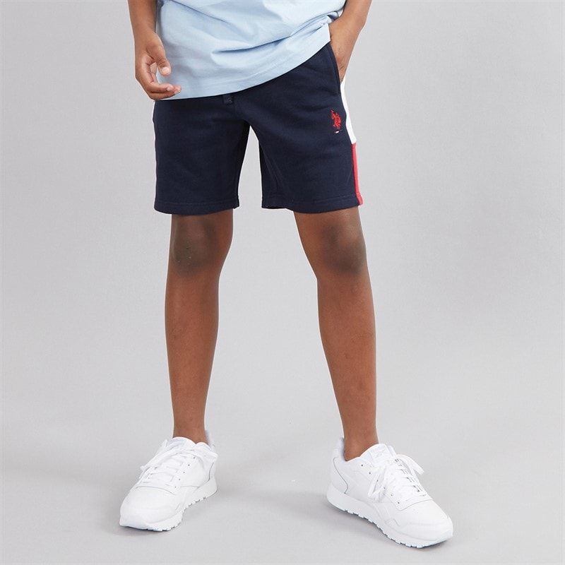 U.S. POLO ASSN. Drenge Sliced Side Shorts af jerseystof Blå - Billede 1