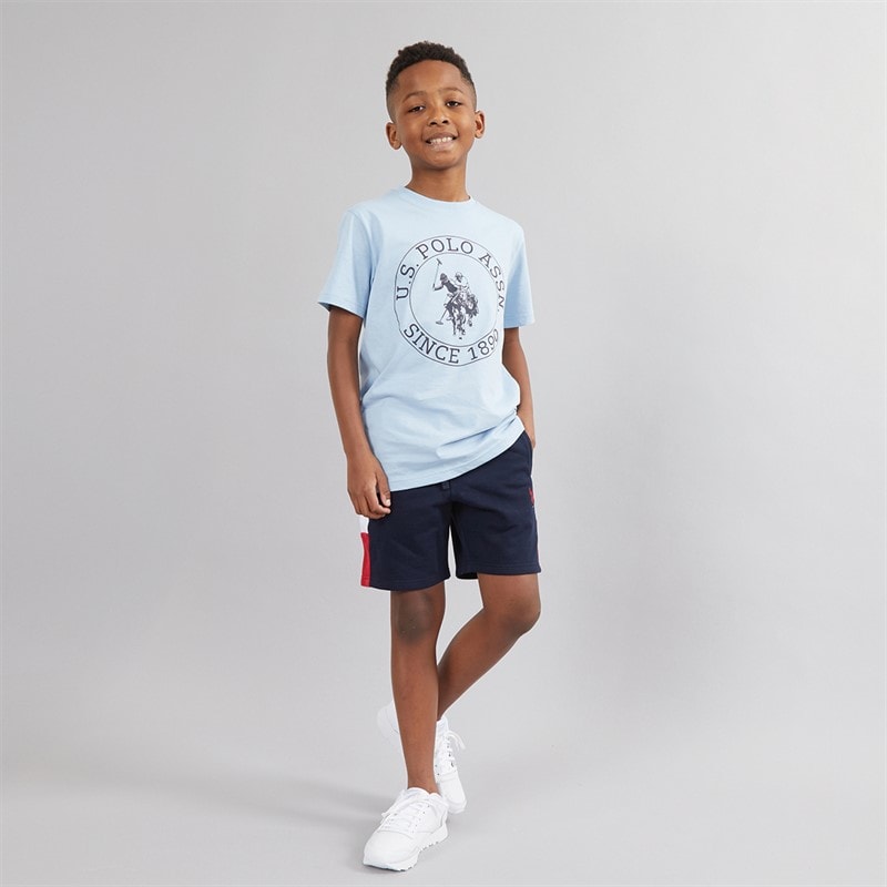 U.S. POLO ASSN. Drenge Sliced Side Shorts af jerseystof Blå - Billede 4