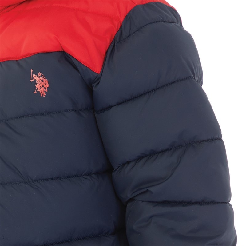 U.S. POLO ASSN. Drenge Farveblok Oksel Pufjakke Blå Blazer - Billede 3