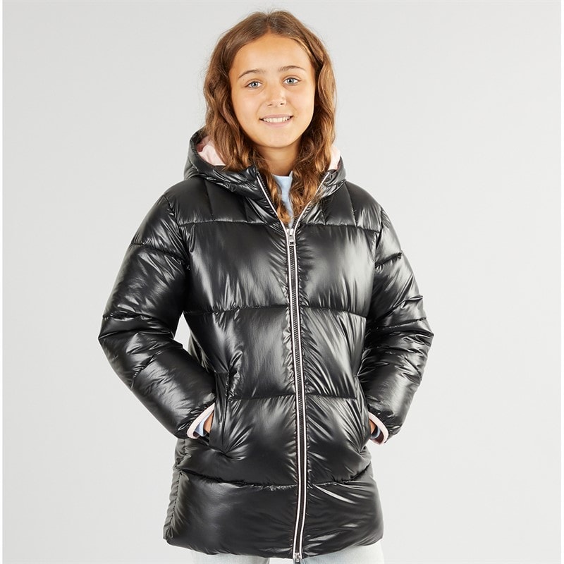 U.S. POLO ASSN. Piger Lang Vatteret Jakke Sort