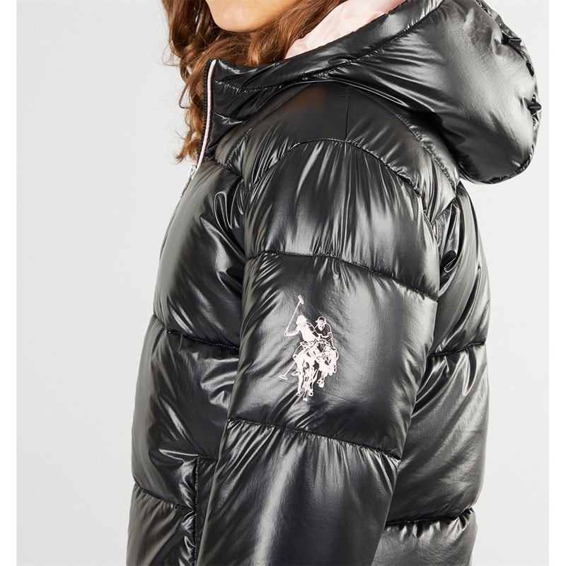 U.S. POLO ASSN. Piger Lang Vatteret Jakke Sort - Billede 3