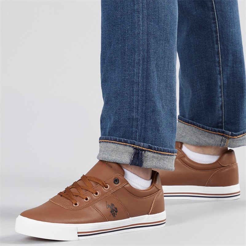 U.S. POLO ASSN. Herre Bobby PU Træningssko Tan / Navy PU