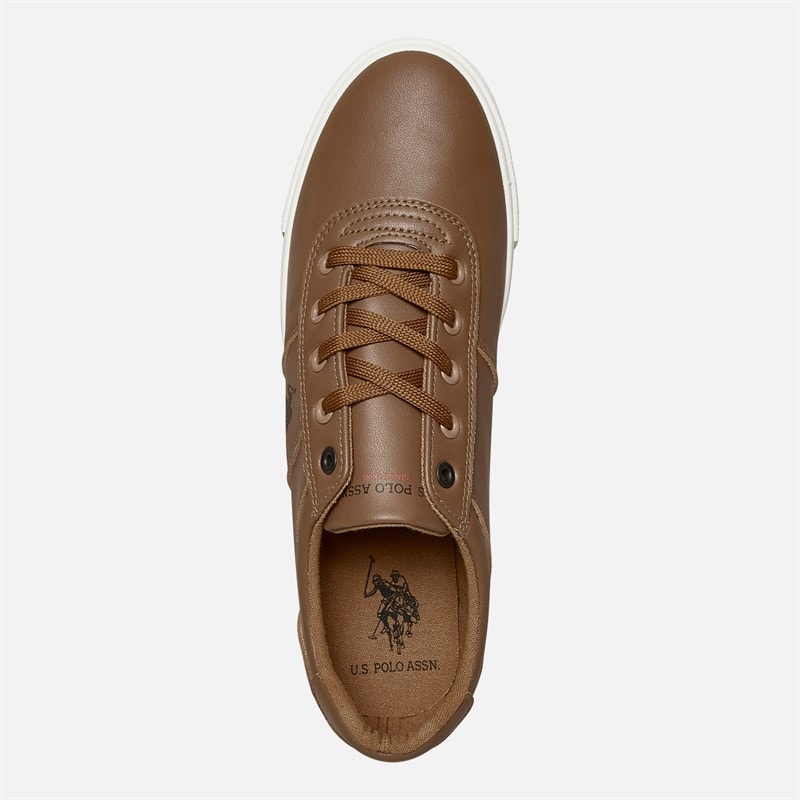 U.S. POLO ASSN. Herre Bobby PU Træningssko Tan / Navy PU - Billede 4